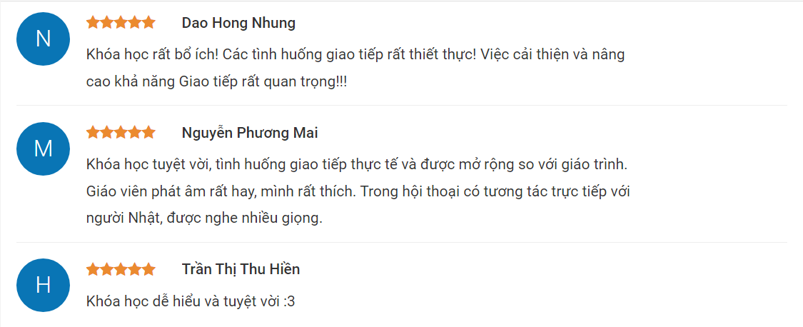 Nhận xét của học viên